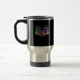 Taza De Viaje Autismo Conciencia sobre el esqueleto del rompecab