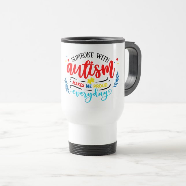 Taza De Viaje Autismo - Mug de viaje/desplazamiento (Anverso derecho)