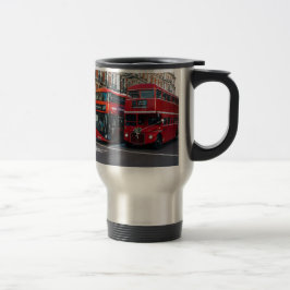 Taza De Viaje Autobuses Rojos de Dos Pisos
