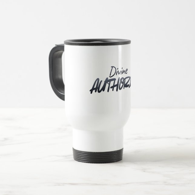 Taza De Viaje AUTORIDAD Divina – Poder y Elegancia Audaces (Anverso izquierdo)