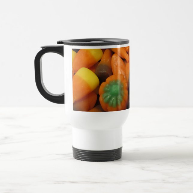 Taza De Viaje Autumn Candy Corn Travel Mug (Izquierda)