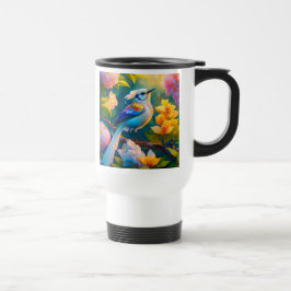 Taza De Viaje Ave de Fantasía Ala de Arcoíris
