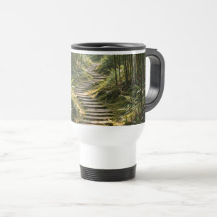 Taza de viaje Aventura en el camino del bosque