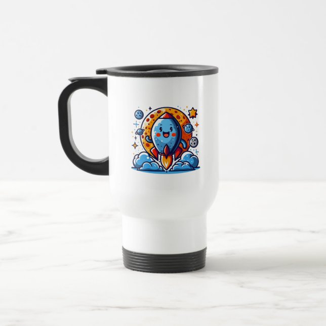 Taza De Viaje Aventura feliz con cohetes (Izquierda)