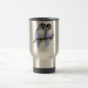 Taza De Viaje Aves Aves Aves Azules de Color Azul, Ave