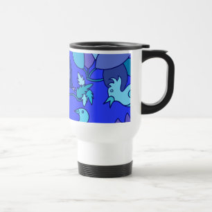 Taza De Viaje Aves azules