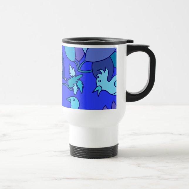 Taza De Viaje Aves azules (Derecha)
