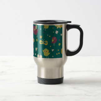 Taza De Viaje Aves caprichosas y mariposas