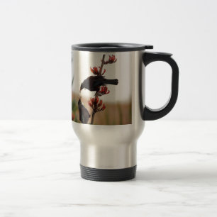 Taza De Viaje Aves tui en el lino de Nueva Zelanda
