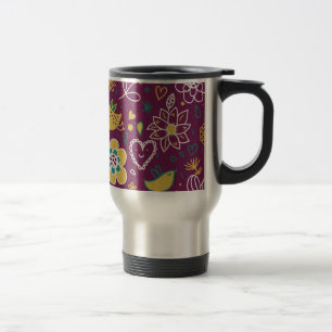 Taza De Viaje Aves y flores singulares de vino