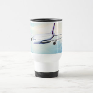Taza De Viaje Avión de pasajeros doble del jet de la cubierta