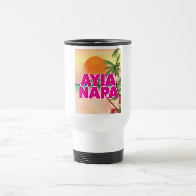 Taza De Viaje Ayia Napa poster de vacaciones (Centro)