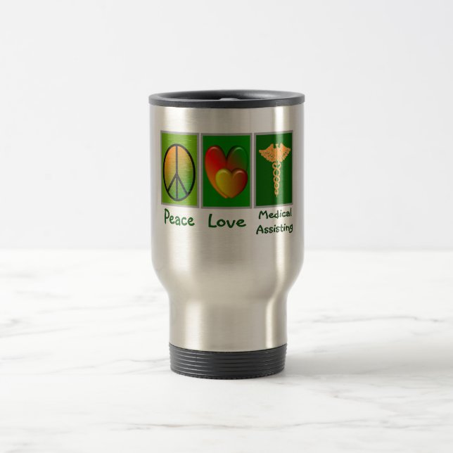 Taza De Viaje Ayuda médica del amor de la paz (Centro)