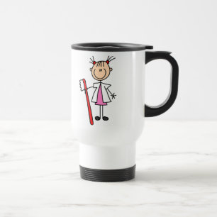 Taza De Viaje Ayudante de dentista con el cepillo de dientes