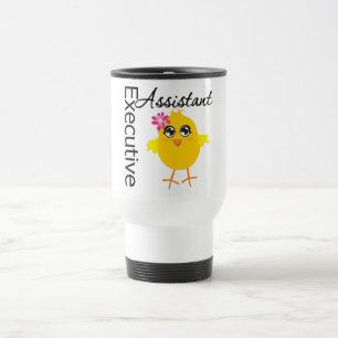 Taza De Viaje Ayudante lindo del ejecutivo del polluelo de la