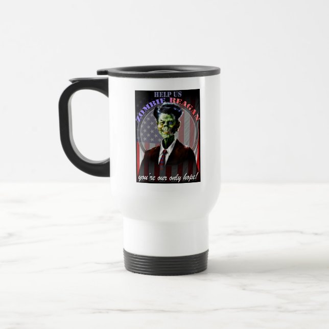 Taza De Viaje ¡Ayúdenos zombi Reagan! bilateral (Izquierda)