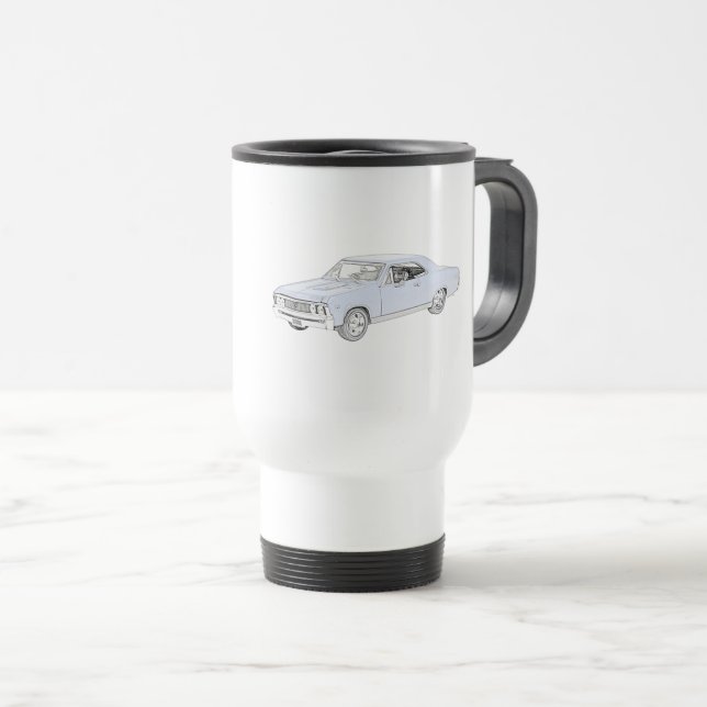 Taza De Viaje Azul Chevy 1967 Chevelle (Anverso derecho)
