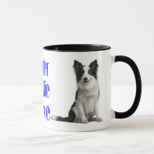 Taza de viaje azul de cachorro de perro Border Col