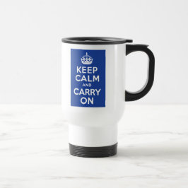Taza De Viaje Azul Mantenga la calma y continúe