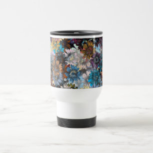 Taza De Viaje Azul y marrón floral