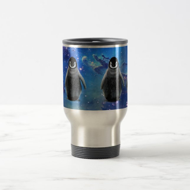 Taza De Viaje BABY PENGUIN & STARS Wildlife Supporter Coffee Mug (Centro)