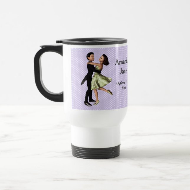 Taza De Viaje Bailarines elegantes: Vestido de seda verde (perso (Izquierda)
