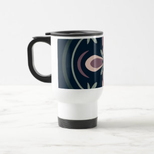 Taza De Viaje baldosas geométricas florales de colores terrosos