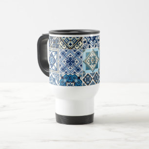 Taza De Viaje Baldosas mediterráneas, portuguesas, azulejo, mall