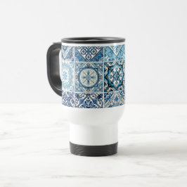 Taza De Viaje Baldosas mediterráneas, portuguesas, azulejo, mall