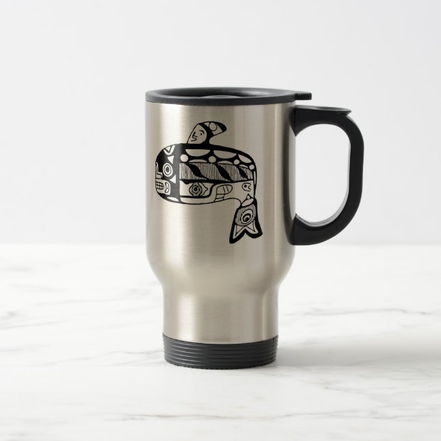 Taza De Viaje Ballena del Tlingit del nativo americano (Derecha)