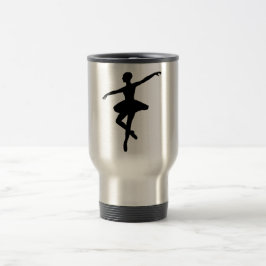 Taza De Viaje Ballet simple Ballerina Blanca Negra
