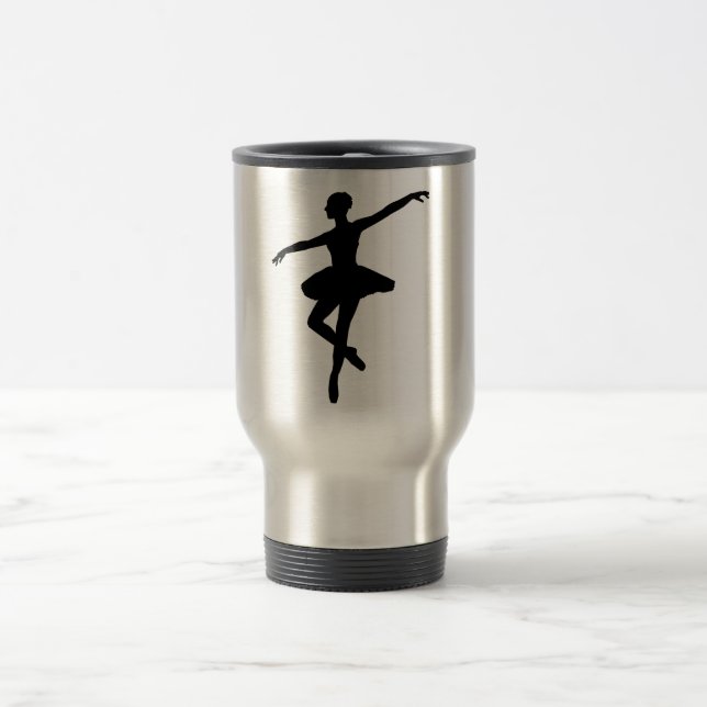 Taza De Viaje Ballet simple Ballerina Blanca Negra (Centro)