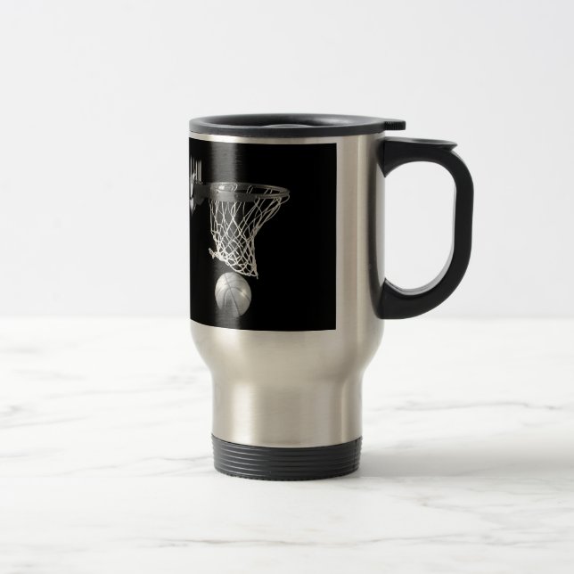 Taza De Viaje Baloncesto blanco y negro (Derecha)