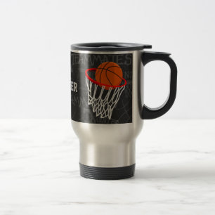 Taza De Viaje Baloncesto de Chalkboard y Hoop personalizados