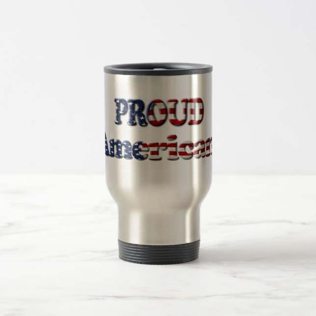 Taza De Viaje Banda de viajes patriótica del orgullo americano (Centro)