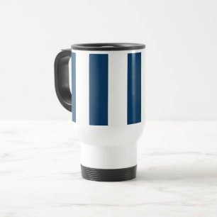 Taza De Viaje Bandas azules de la marina, franjas blancas, patró