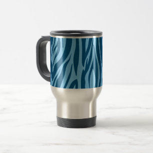 Taza De Viaje Bandas de cebra azul