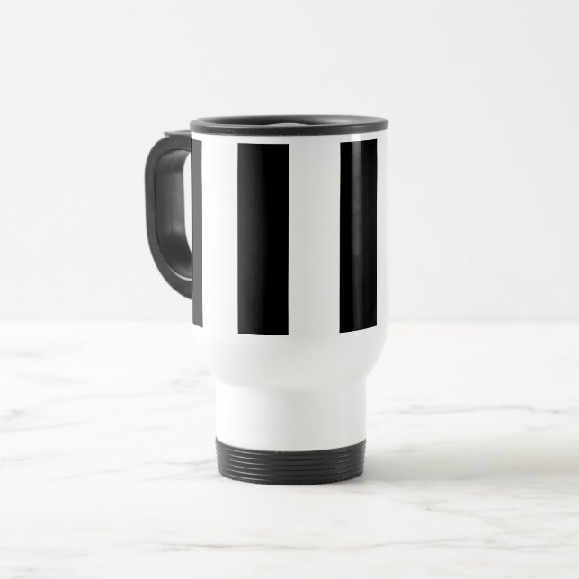 Taza De Viaje Bandas en blanco y negro, patrón a rayas, líneas (Anverso izquierdo)