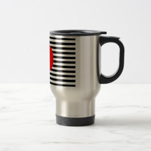 Taza De Viaje Bandas negras y blancas con círculo monográfico ro