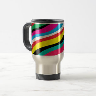 Taza De Viaje Bandas onduladas Psicodélicas Multicolor