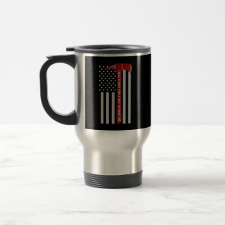 Taza De Viaje Bandera americana del bombero del héroe con la