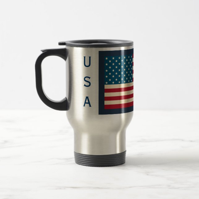 Taza De Viaje Bandera Americana Viaje Café Mug Gift (Izquierda)