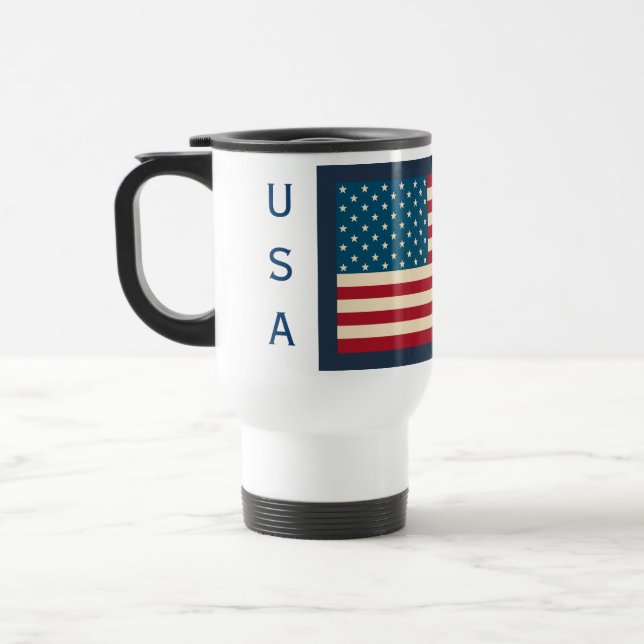 Taza De Viaje Bandera Americana Viaje Café Mug Gift (Izquierda)