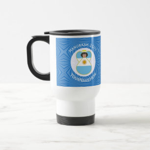 Taza De Viaje Bandera Ángel Hanukkah de Argentina personalizada