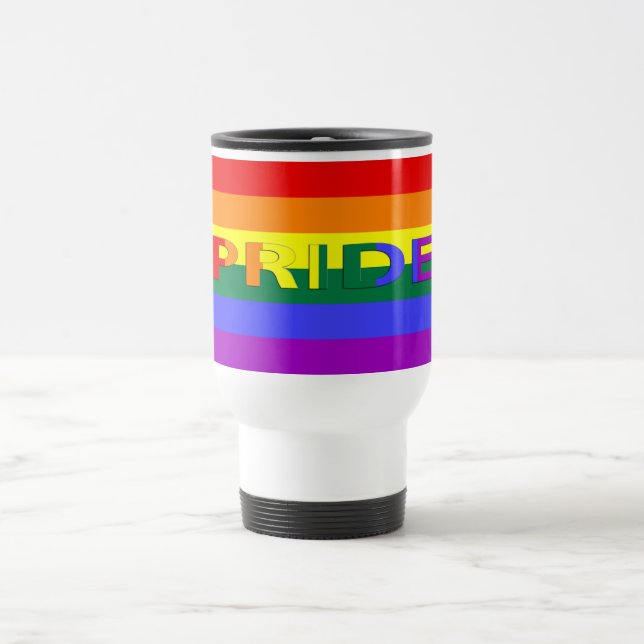 Taza De Viaje Bandera arco iris del Orgullo LGBT (Centro)