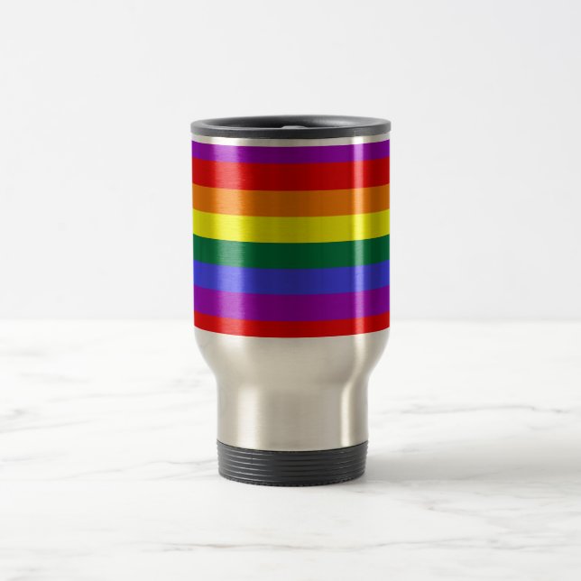 Taza De Viaje Bandera arco iris del Orgullo LGBT (Centro)