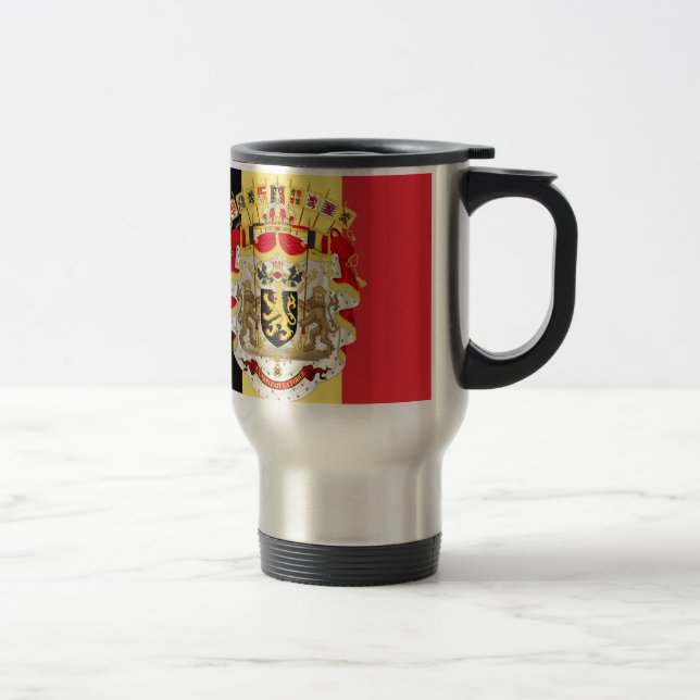 Taza De Viaje Bandera belga y COA (Derecha)