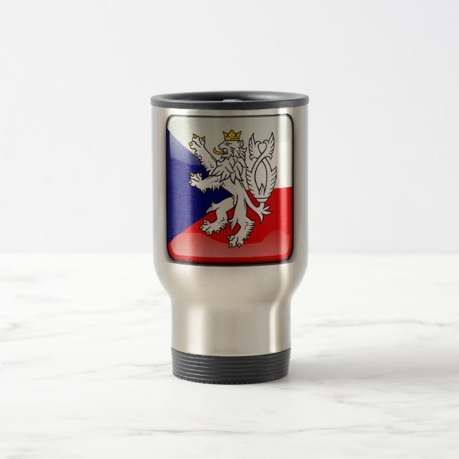 Taza De Viaje Bandera brillante checa (Centro)