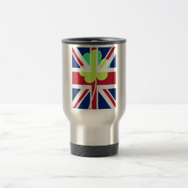 Taza De Viaje Bandera británica irlandesa Shamrock Clover St. Pa