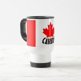 Taza De Viaje Bandera canadiense de arce rojo brillante